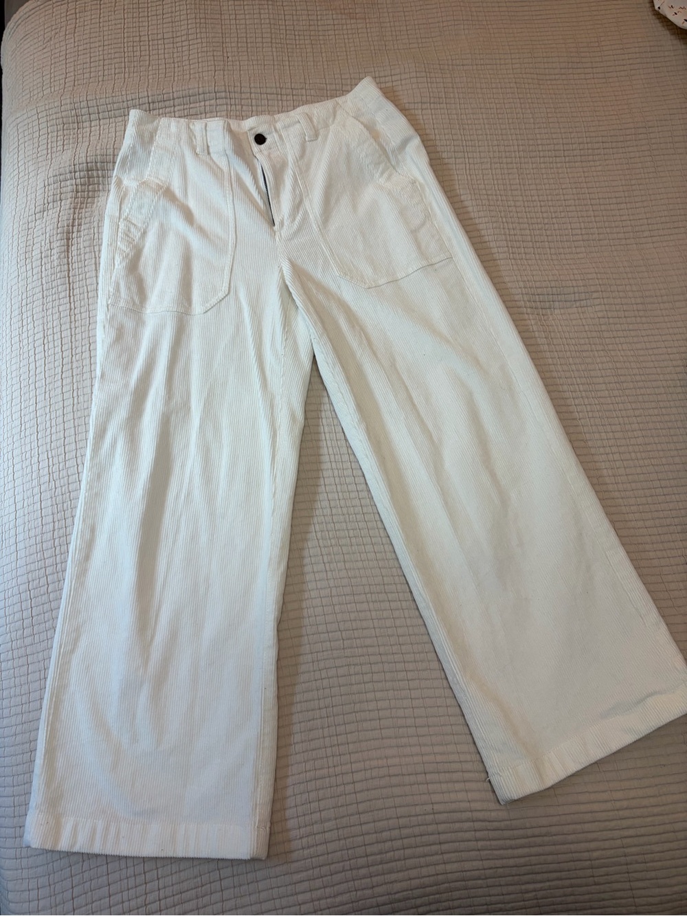 LL Bean white corduroy pants